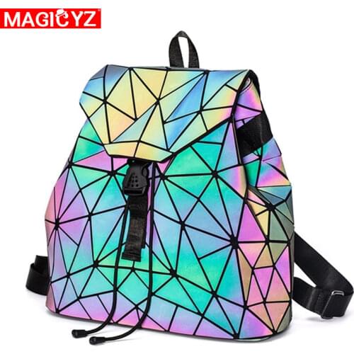 Luminous backpack Women and men folding Drawstring Shoulder Bag For Teenage School Backpack female Ladies travel backpack