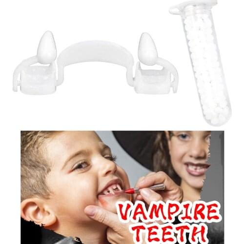 Retractable Silicone Fake Teeth Adults Costume Cosplay Horror Fangs Dentures Prop, Role Playing Photograph Props
