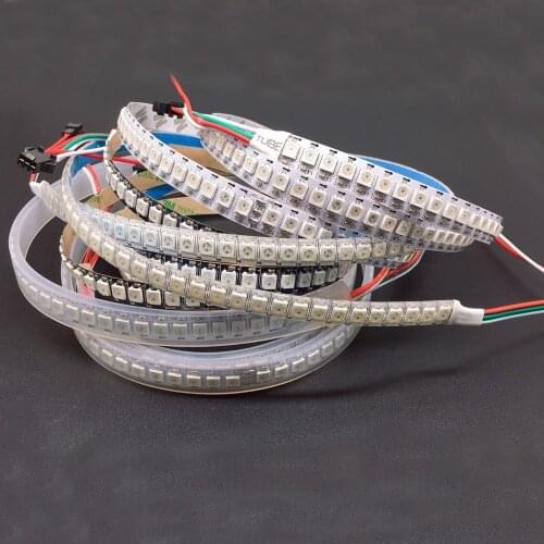 WS2812B DC5V waterproof LED Pixel Strip light 1m/4m/5m 2812 IC Built-in individually addressable RGB tape lamp 30/60/144 leds/m