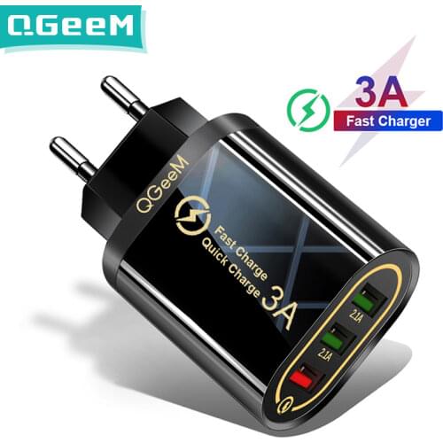 QGEEM 3 USB Charger for iPhone Quick Charge 3.0 Fast Charger for Xiaomi QC 3.0 Portable Phone Charger Charging Adapter