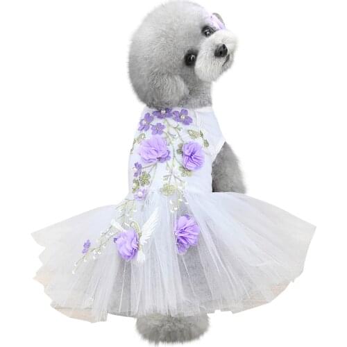 Pet Dresses Multi Leaf Flower Skirt Dog Costume for Small Dogs Cats Chihuahua Pet Wedding Dress Party Clothes Dog Skirt Pet