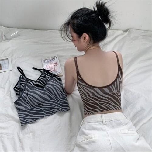 Code-striped Strap Vest Tube Top Underwear Female Korean Version Of The Beautiful Side To Wear No Trace Slim Short Bottoming Top
