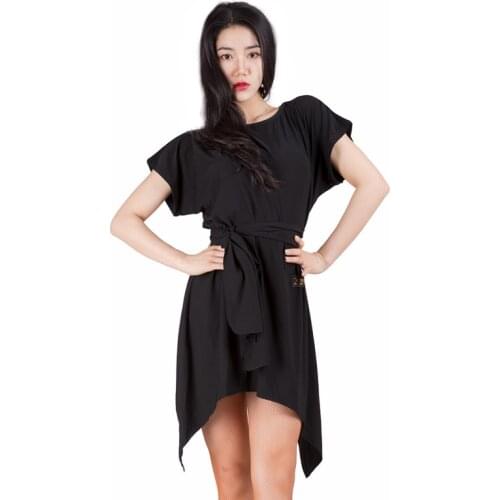 Adult New Latin Dance Dress For Women Short-Sleeved Loose Practice Dress Robe Danse Salsa Tango Latin Performance Dress DN9577