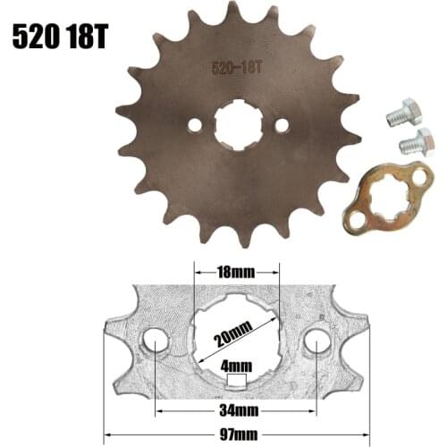 Motorcycle 520 20mm 18T Front Engine Sprocket For Honda Lifan ZongShen YCF ATV Quad Dirt Pit bike Buggy
