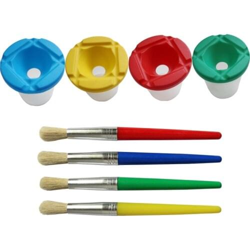 1Pc Support Round Headed Pig Bristle Hair Paint Brush Kid Art Supplies Graffiti Painting Pen Water Gouache Oil Painting Pen