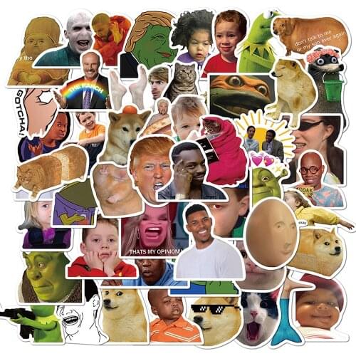 10/30/50PCS Funny Meme Classic Graffiti Stickers Motorcycle Luggage Skateboard Graffiti Joke Decal Sticker Gift Toys for Kids