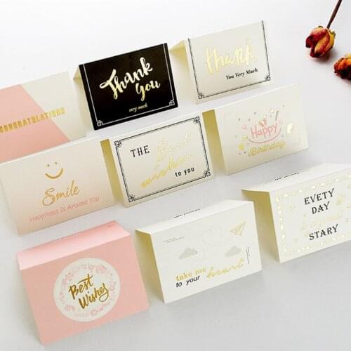 10pcs birthday Party wedding baptism Baby Shower thank you card Festival blessing Bronzing small card envelope for greeting card