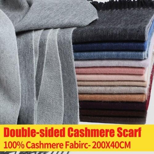 100% Real Cashmere Scarf and Shawls for Women Men Double-sided Cashmere Scarves Thicken Warm Long Scarves Winter Cashmere Shawl