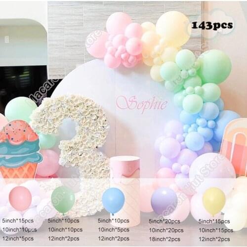 143pcs Macaron Blue Wedding Birthday Party Background Baby Shower Festival Mint Green Decoration Event Balloon Garland Kits