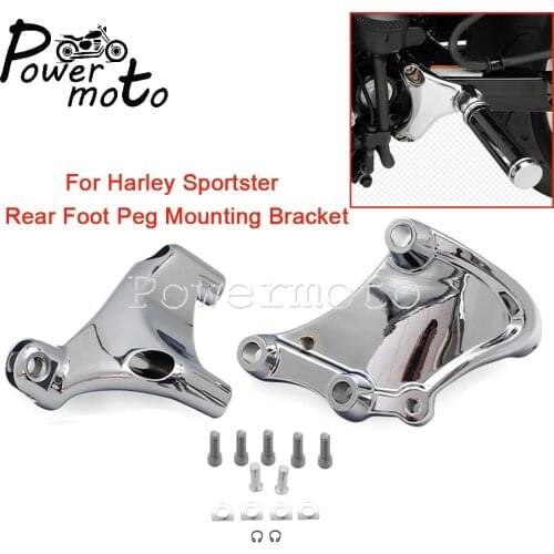 2X Rear Footrest Foot Peg Mounting Bracket Kit For Harley Sportster 1200 Custom XL 1200C 1200T 1200V 1200X 1200CX 883L 883N Iron
