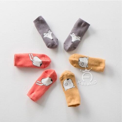 3 pair/lot Newborn Unisex Baby Socks Toddler Infant Fox Bunny Anti-Slip Thick Socks Children fleece Socks for Christmas Gift
