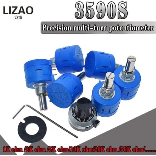 3590S Multiturn Potentiometer 500 1K 2K 5K 10K 20K 50K 100K ohm Potentiometer Adjustable Resistor 3590 102 202 502 103