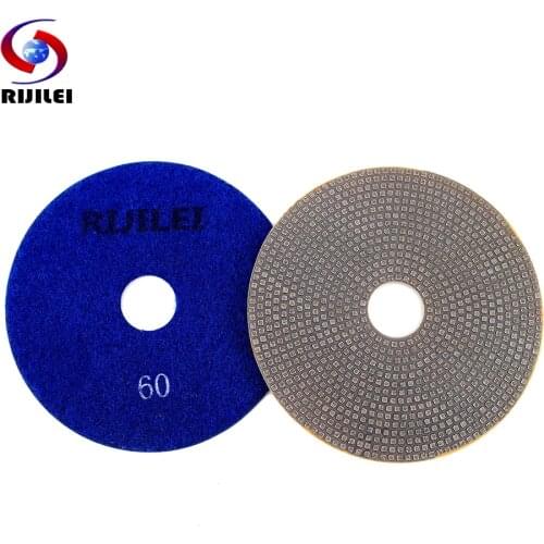 4PCS Dry/Wet 4Inch Diamond Electroplated Polishing Pad 100mm Metal Sanding Disc Fast Removal Grinding Glass Tile Granite Marble