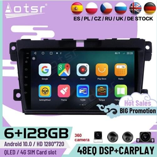 6+128G Carplay Multimedia Android Player For Mazda CX-7 2008 2009 2010 2011 2012 2013 2014 GPS Navi Car Radio Receiver Head Unit
