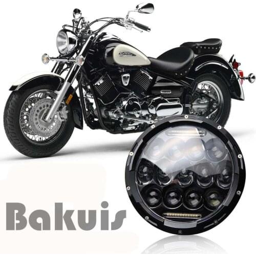 7" LED Projector moto Chrome Headlight for motor Street Glide Softail FLHX FLD 7inch LED Headlight Housing