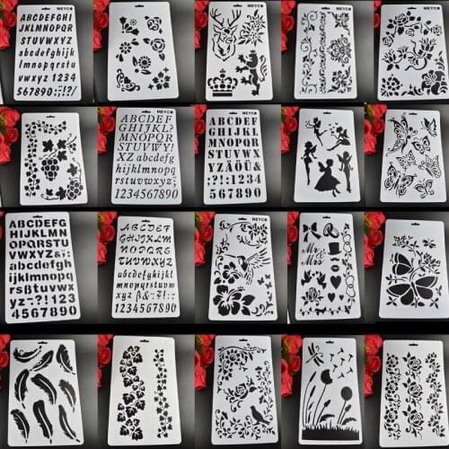 A4 20Sheets Hollow out Drawing Template Sketchpad Drafting Tools Painting diy Patterns photo album making Scrapbooking stencil
