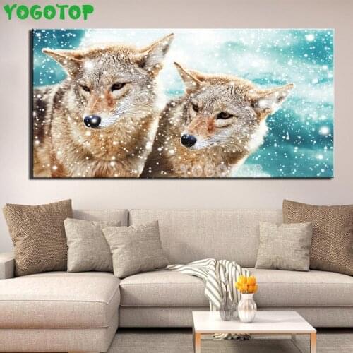 Large Animal Wolf snow Diamond Painting Full Square/Round 3D Embroidery Cross Stitch Rhinestone 5d DIY Mosaic art YY5067