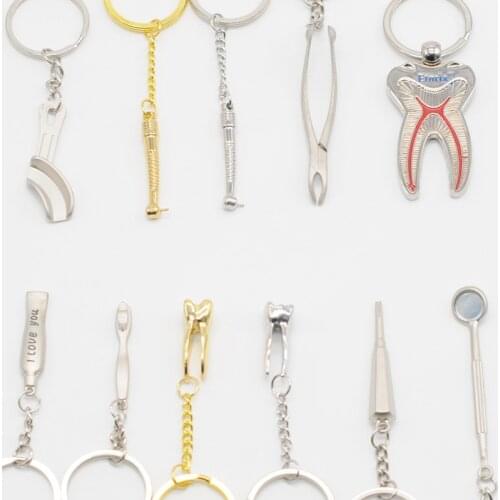 Gift Dentistry Clinic AssortedKeychain Key Chain Stainless Steel For Dentist Lab
