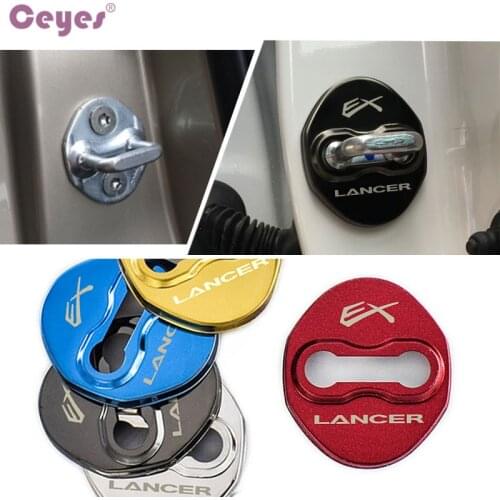 Ceyes 4pcs/lot Car Emblems Accessories Car Styling Case For Mitsubishi EX-Lancer 10 L200 Auto Covers Stainless Steel Car Sticker