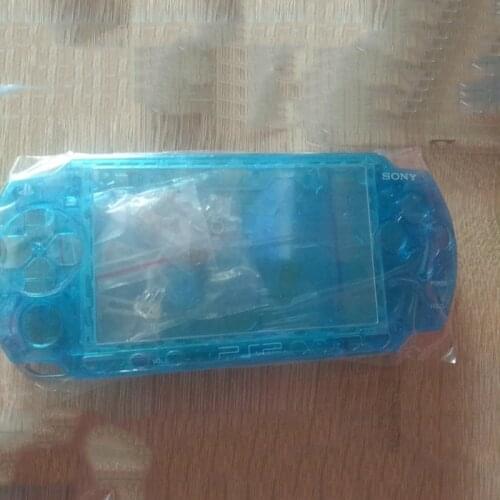 Transparent Clear Blue Color For PSP2000 PSP 2000 Shell Game Console replacement full housing cover case with buttons kit