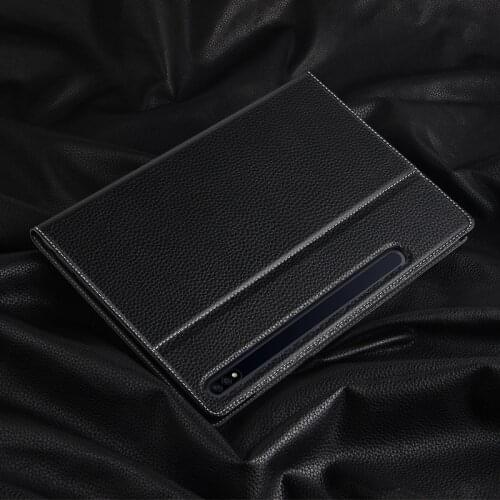 Genuine Leather Tablet Shell For Samsung Galaxy Tab S7 SM-T870 SM-T875 7+ Plus SM T970 T975 Cowhide Case smart Stand Funda cover