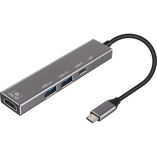 Tccmebius Laptop Docking Stations 4 in1Type-C HUB to USB-C USB3.0 1080P HDMI PD High Transmission Rate Converter for PC Notebook