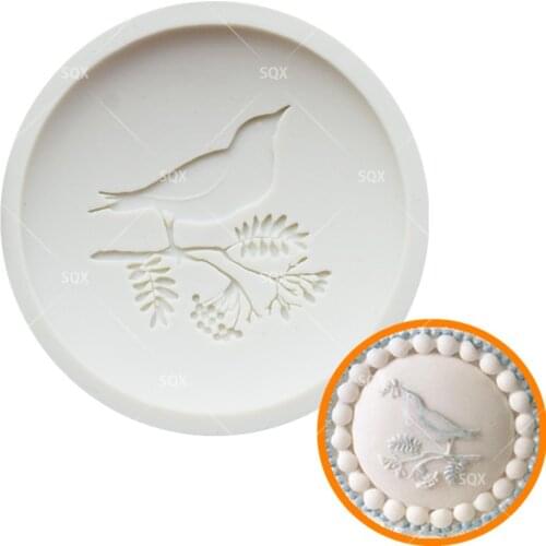 Bird Standing on a branch Fondant Cake Baking Molds,Moule Silicone,Cake Decorating Tools Pastry Tools Kitchen Accessories SQ1786