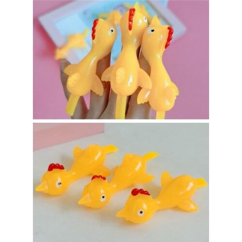 1/5/10 Finger Birds Anti-stress For Hand Rubber Chicken Slingshot Toys For Children Play Pranks Novelty Fidget Gift Kids Toys