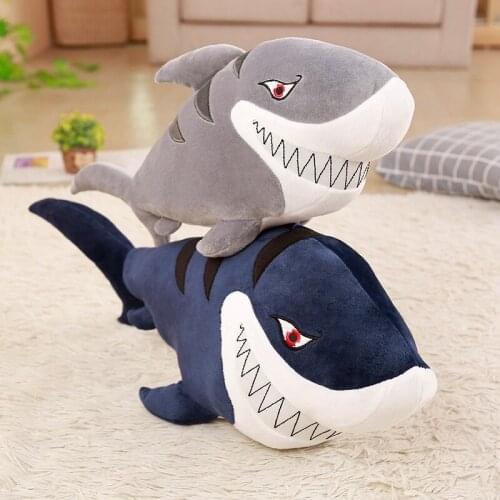 55-120cm Creative Plush Toy Shark Soft Stuffed Sea Animals Huge Size Shark Doll Pillow Cushion For Children Kids Birthday Gift