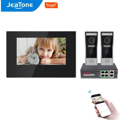 JeaTone 720P WiFi IP Video Door Phone Video Intercom 2-1 Home Access Control System Android IOS App Remote Unlock Touch Screen