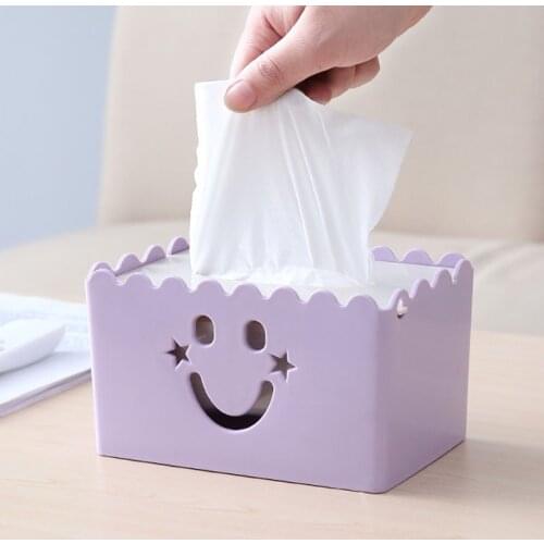 Creative Simple Smile Face Paper Towel Box Flip-over Paper Towel napkin box tissue box 17.5*12*10cm