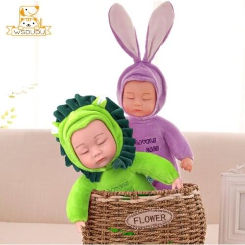 Sleeping Reborn Baby Dolls Cartoon Ladybug Rabbit Bear Stitch Dinosaur Cute Animal Toddler Child Gifts Plush Stuffed Infant Toys