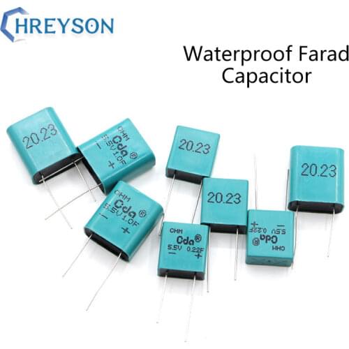 Square Fully Sealed Waterproof Capacitor 5.5V 0.22F/0.47/1.0/1.5/2.5/3.5F Farad Capacitorr 1Pcs
