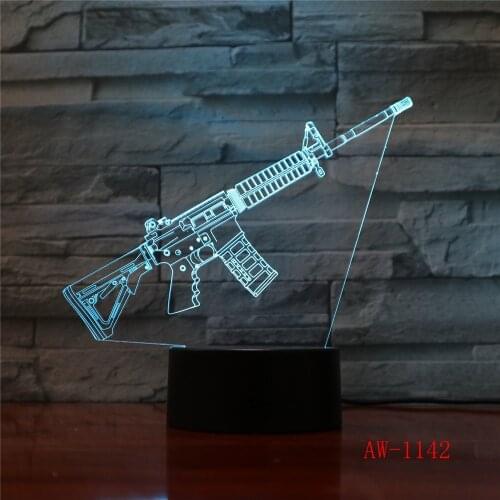 3D Sleep Lamp Changeable Mood Attack AK47 Gun Protection Decor Lamp Luminous Toys with 7 Colors Dropshipping Epacket AW-1142
