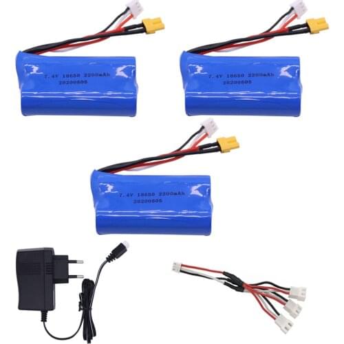 7.4V 2200mAh 2S Lipo Battery XT30 plug with Charger for HUINA 580 1580 1583 1580-005 remote control toys cars trucks accessories