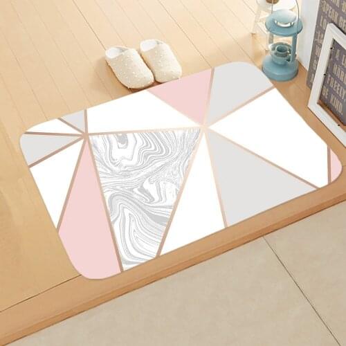 Marbling Style Floor Mat For Adult Room Mat Bedroom Non-Slip Decor Doormat Fashion Soft Flannel Dining Hall Home 40*60cm