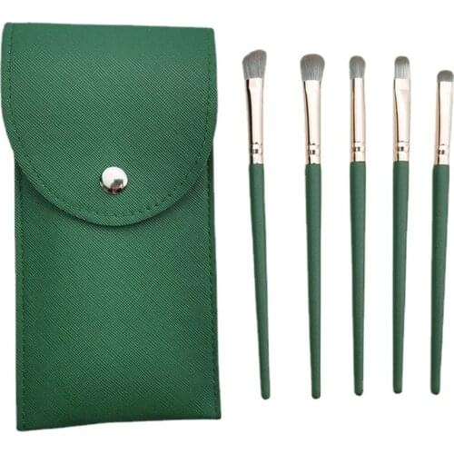 5PCS Foundation Makeup Brushes Set Wood Brush Handle Powder Eyebrow Brush Lip Blusher Beauty Tools With Make Up Cosmetic Bag