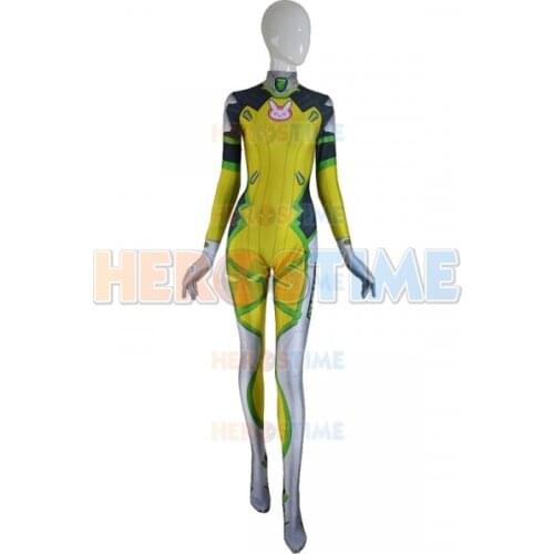 New Lemon Lime D.Va Cosplay Costume Dva Plugsuit Adults Kids Superhero Halloween Bodysuit Zentai Second Skin Suit