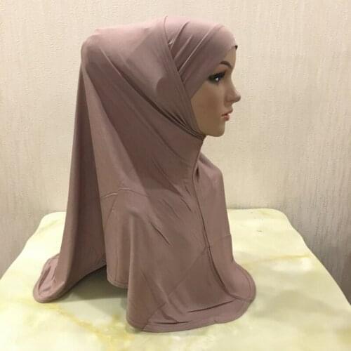 H825c latest two pcs plain cotton jersey hijab,fast delivery,mixed colors