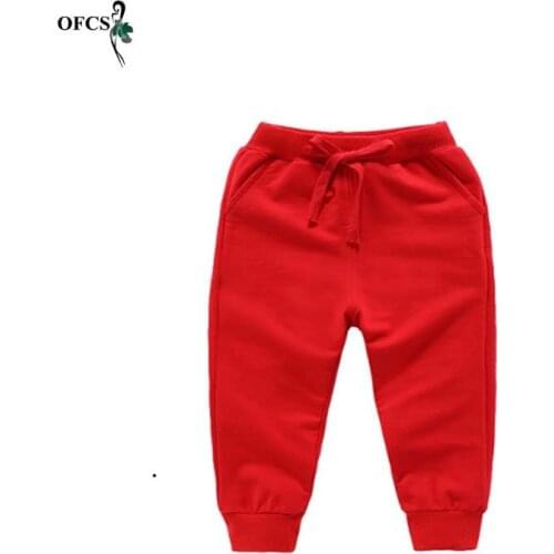 Wholesale Retail Children Trousers Spring And Autumn Cotton Long Pants Boys Girls Fashion Trend 8 Colours For 2-10 Years old