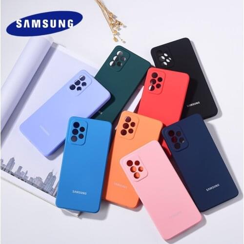 Original Samsung Galaxy A72 A52 A82 A12 Case High Quality Silicone Cover Back Cover For A32 A22 4G 5G Protective Shell With Logo