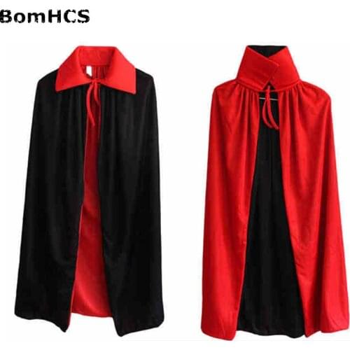 BomHCS Halloween witches collar black and red cape cloak vampire cape worn on both sides of the double cloak 1.4m