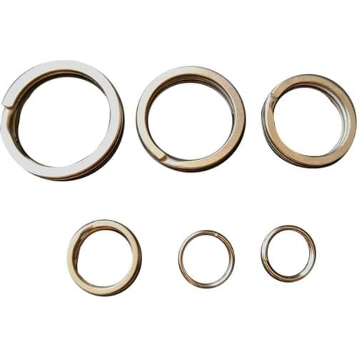 Professional Outdoor Portable Titanium Alloy Light Strong Solid Split Keyring Round Keyfob