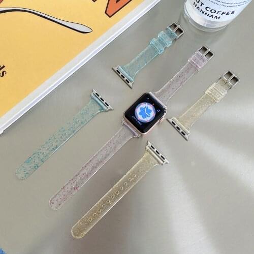 For Apple Watch Band 44mm 42mm 40mm 38mm TPU Plastic Buckle Dot Texture Clarity Belt Correa Strap Wristband for Apple iWatch