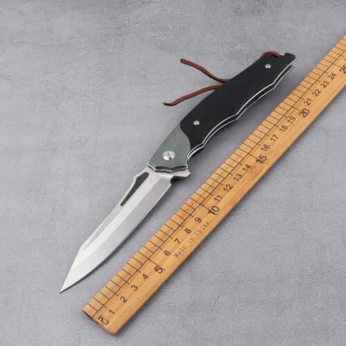 Folding knife 14C28N blade titanium G10 handle outdoor camping tactical knife multi-function hiking hunting knife EDC tool