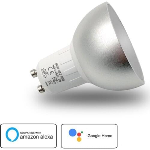 New WiFi Smart APP RGBW GU10 5W LED Downlight Bulb Remote Control Work with Alexa echo Google Home IFTTT Assistance AC85-265V