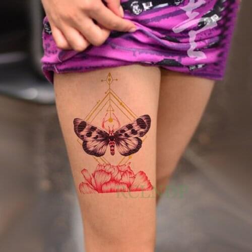 Waterproof Temporary Tattoo Sticker butterfly Rose Flower cross Fake Tatto Flash Tatoo Large size back leg Arm for Women girl