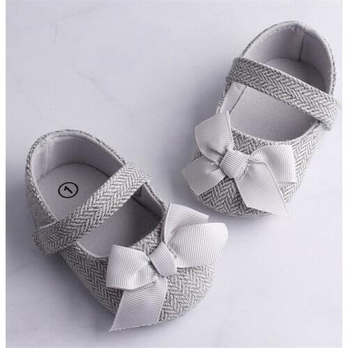 Emmababy Infant Baby Girl Shoes Bowknot Anti-Slip Soft Sole Hook First Walkers Toddler Infant Baby Girl Kids Shoes 0-18M 3 Color