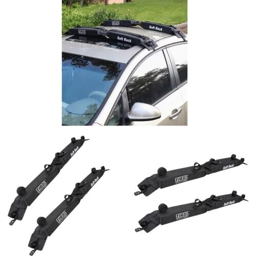 2Pairs Universal Car Soft Roof Rack Pad & Luggage Carrier Anti-vibration System – Includes 4 Waterproof Tie Down Straps