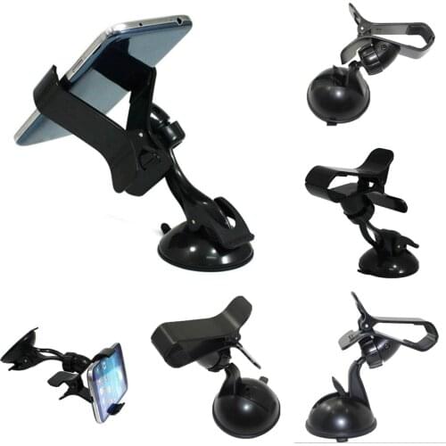 Universal Car Mobile Phone Holder GPS 360 Degree Windshield Suction Vent Mount Stand Holder Black Car Cell Phone Holder Bracket